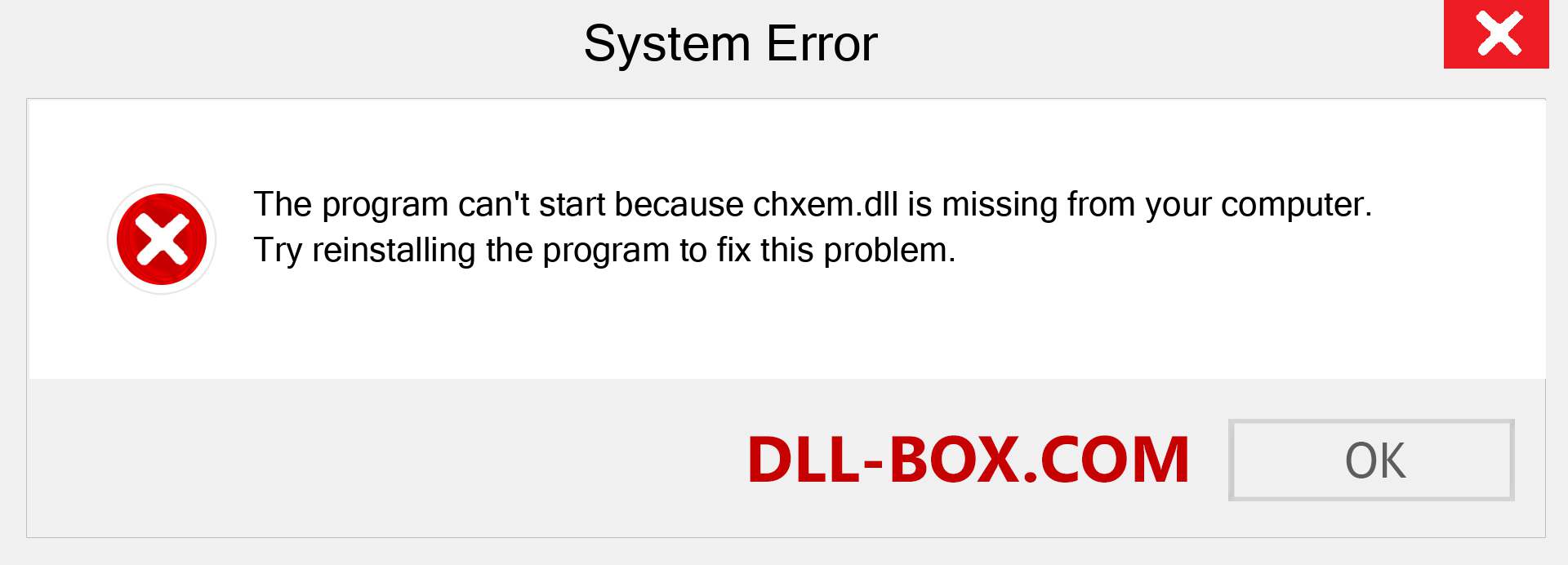  chxem.dll file is missing?. Download for Windows 7, 8, 10 - Fix  chxem dll Missing Error on Windows, photos, images